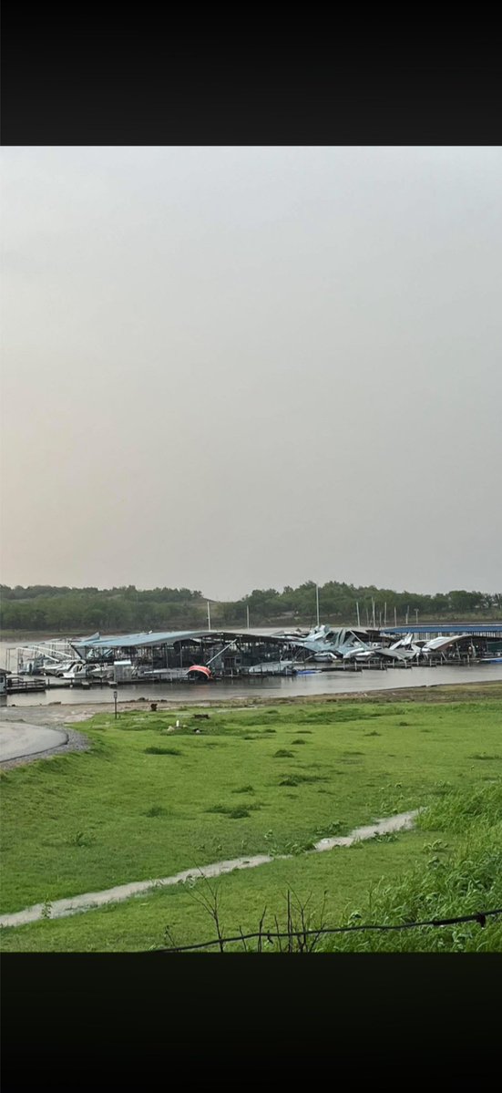 Hideaway Marina at Kaw Lake took a hit.
