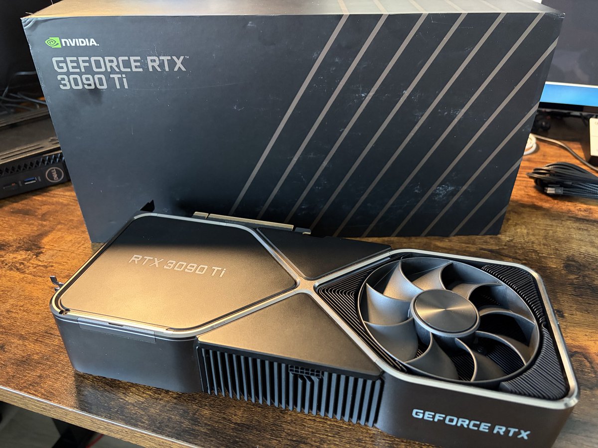 HeyFairchild's tweet photo. Shout out to the Oracle, @TheAhmadOsman for the incredible posts about local AI and pushing me to Buy a GPU. It’s gorgeous https://t.co/JSbM1atBuC