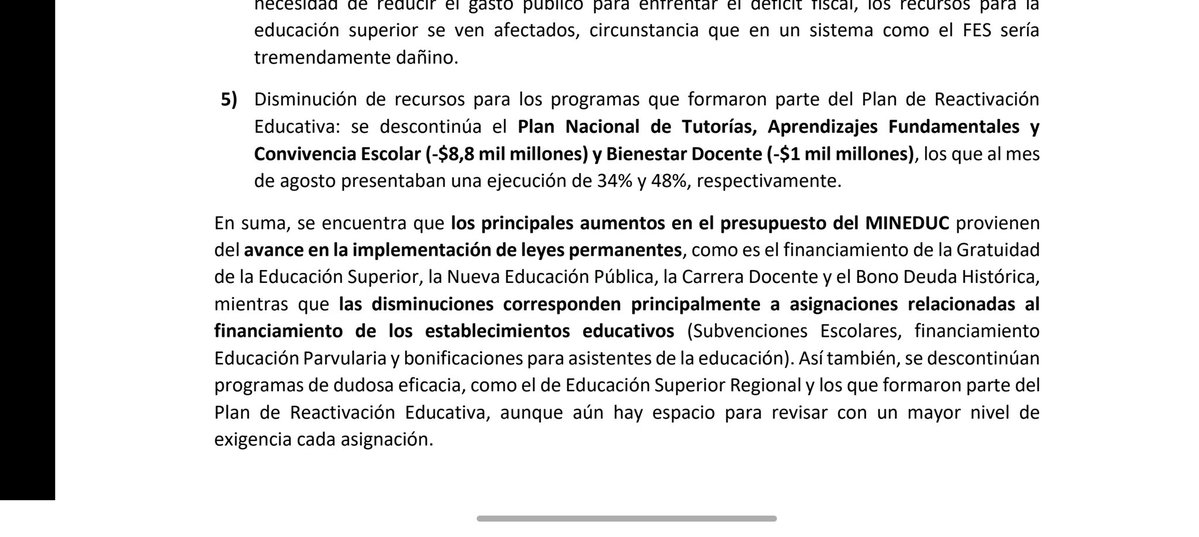 🔴 ¿SUPIERON?
Montos recortes en educación según informe <a href="/LyDChile/">LibertadyDesarrollo</a>  👇
-$161 mil mill Subvenciones Escolares 
-$25 mil mill Asignaciones  Asist. Educ y Bonos de Incentivo al Retiro
-8,8 mil millones Plan Nac de Tutorías
-$1 mil mill
 Bienestar Docente 
lyd.org/wp-content/upl…