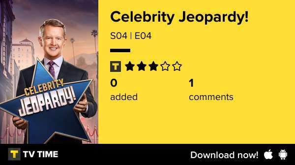hershey_bar22's tweet image. Just watched #CelebrityJeopardy s4e4 Quarterfinals #4. #tvtime