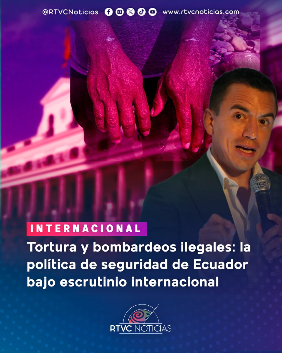 RTVCnoticias's tweet image. #Internacional 🇪🇨| Organizaciones internacionales de derechos humanos y la ONU documentaron denuncias de tortura a campesinos en la operación 'Exterminio Total' en Sucumbíos, Ecuador. El objetivo bombardeado no era un campamento narco sino una finca ganadera.

Más detalles en:
