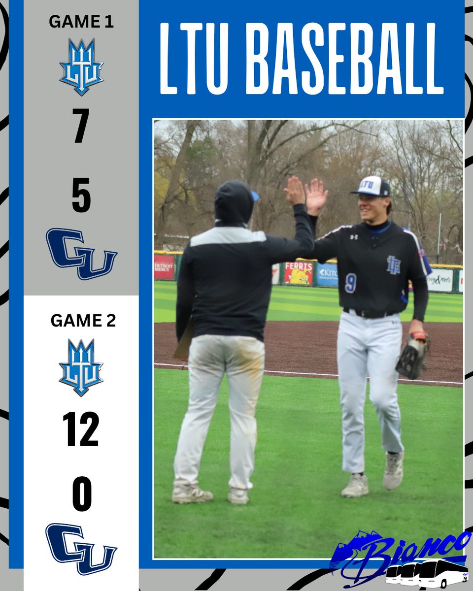 LTUAthletics's tweet photo. Lawrence Tech sweeps Cornerstone 7-5 and 12-0!βΎ
#gobluedevils #WHACbaseball #bluedevilbaseball https://t.co/FHH3pPmwUQ