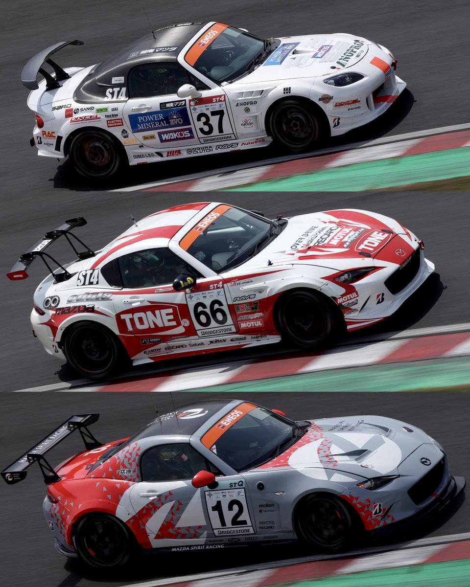 MZRacing's tweet photo. 鈴鹿サーキットにて、「ＥＮＥＯＳ スーパー耐久シリーズ2026 Empowered by BRIDGESTONE 第2戦 SUZUKA 5時間レース」が行われます。
この後10:10〜予選前最後のフリー走行がスタート。
#S耐 #SuperTaikyu #マツダ #ロードスター https://t.co/ZgyC5N07nh