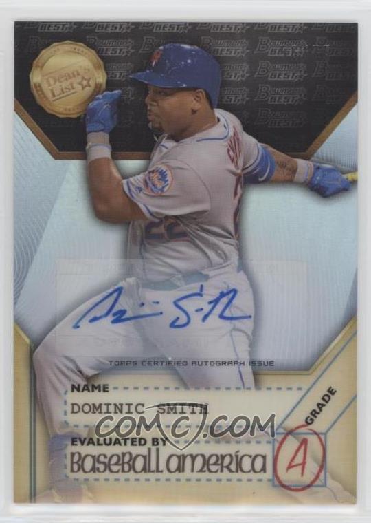 LimitedCards's tweet photo. 💵BASEBALL CARDS💵

⚾️ My daughter's most recent sale on @CheckOutMyCards:

2017 Bowman's Best Baseball America's 2017 Deans List Autographs #BADL-DS Dominic Smith #/75

New York Mets MLB

🫰 SOLD FOR $2.40 🫰

Much more available on COMC here:
https://t.co/gUGDeVJZI2
and on eBay:
https://t.co/o1D4UFDawn

#COMCLast5 #COMCMailday #TheHobby