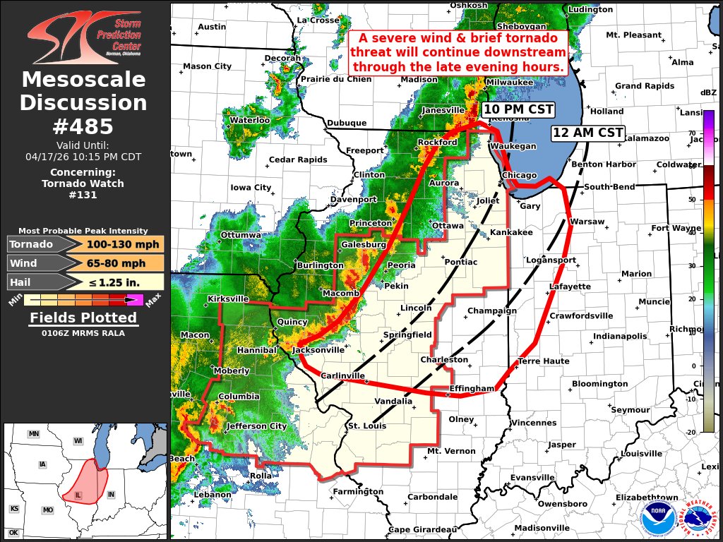 NWSSPC's tweet image. 8:11pm CDT #SPC_MD 0485 , #inwx #miwx #ilwx #wiwx, spc.noaa.gov/products/md/md…