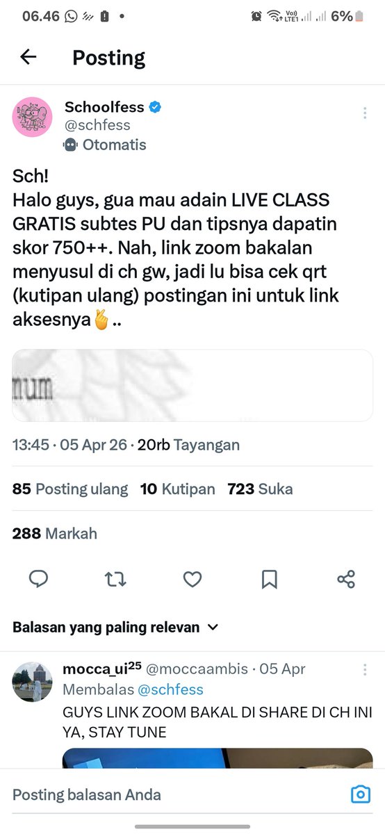 moccaambis's tweet image. HALO GUYSS!
gua yang kemarin mau adain live class gratis PU. nah, karena live classnya udah jalan 3×. Gua mau adain lagi besok untuk subtes PU
link zoom bakal gua spill di channel ini (linknya jga ada di bio gw)
whatsapp.com/channel/0029Va…

#liveclass #gratis #soal #snbt #utbk #ptn