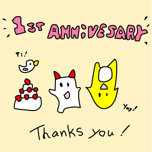 fisheggmouse's tweet photo. Happy 1st Anniversary to "Bunny"! 
I can't believe it's been a year already. Thank you so much for all your love and support! ❤️
#IndieGame #IndieDev #GameDev https://t.co/C69o44Bnxl