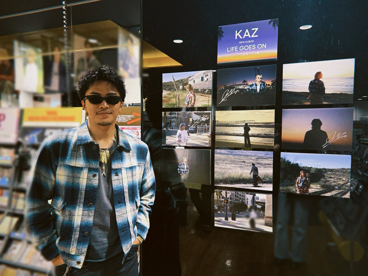 数原龍友 KAZ 殿若 Buddy パネル A3 CDショップ 2026.4.17(Fri.) タワーレコード仙台さんのパネル店にお邪魔しました