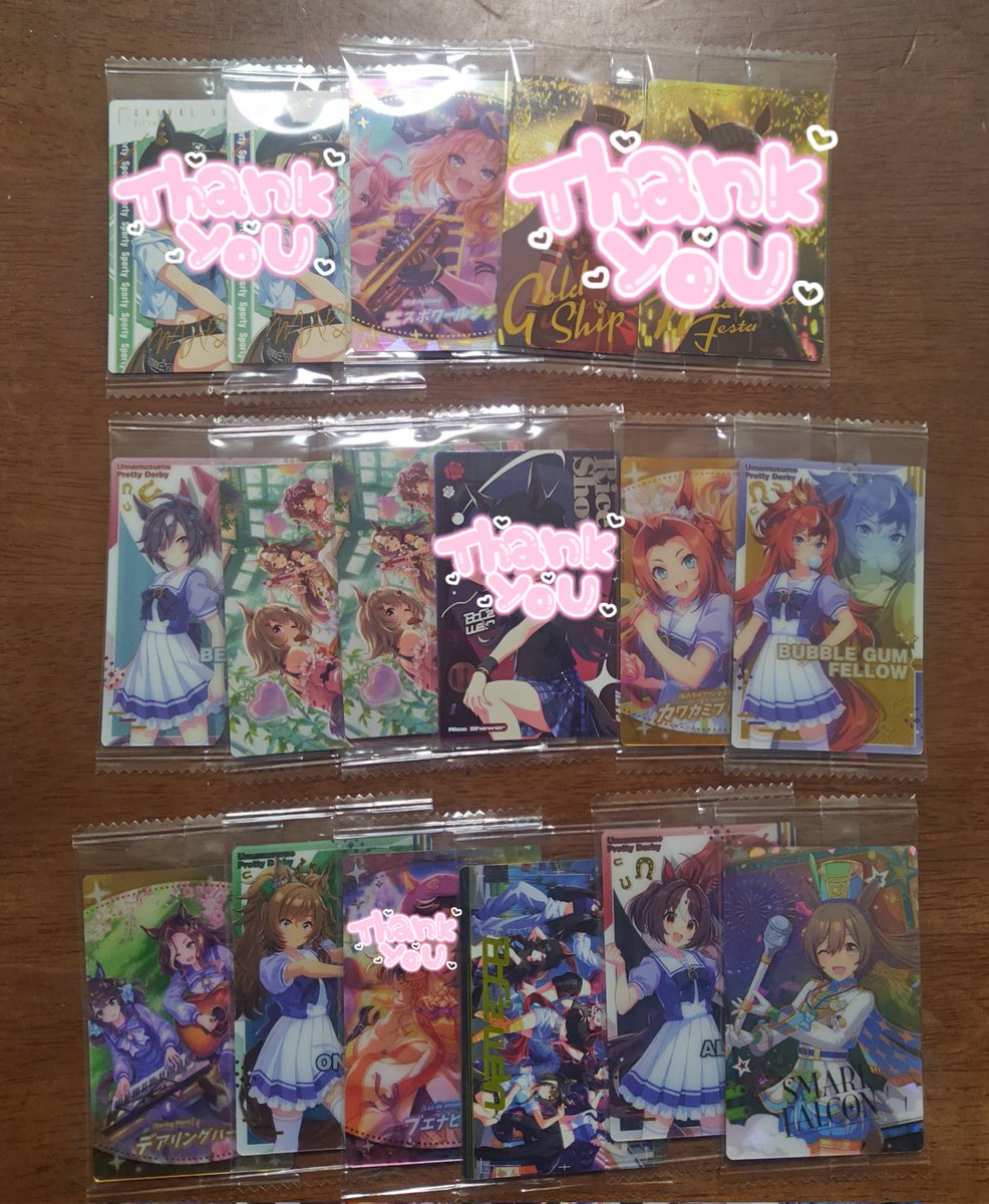 nm__0403's tweet photo. 【交換・譲渡】
ウマ娘 ウエハース 9R

求》オルフェーヴル関連（異種可、サラコレウエハース等のウマ娘関連以外も〇） or 定価+送料

譲》画像のもの or 定価+送料

郵送交換希望 https://t.co/njjG2RrQQu