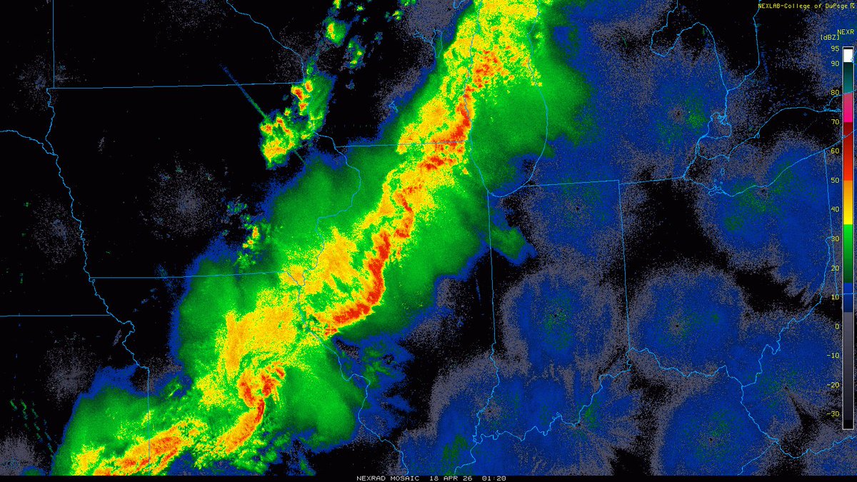QLCS mayhem from Missouri to Wisconsin.