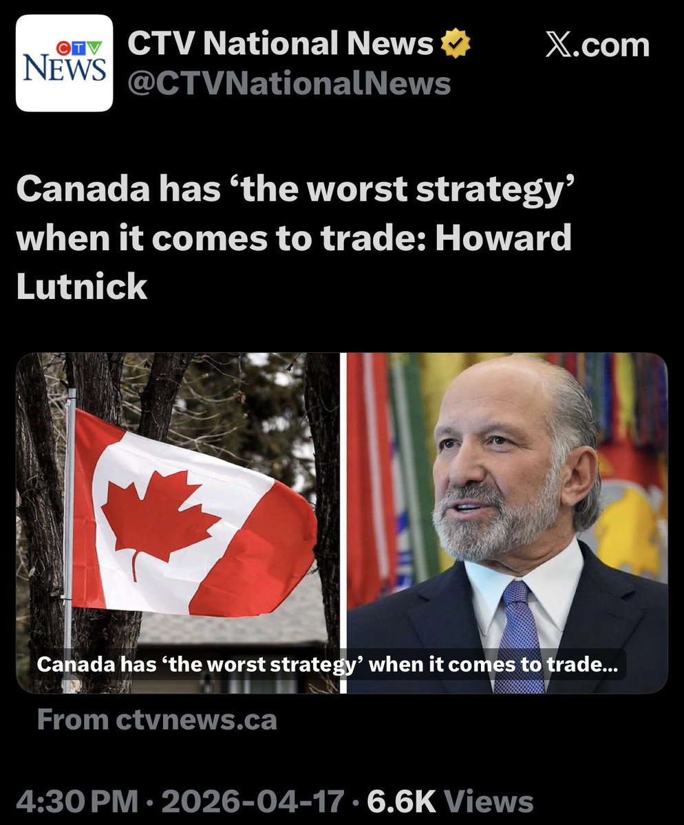 Bratt_world's tweet image. Lutnicks strategy was to threaten Canada in hopes we would capitulate. 

That didn’t happen. So his next strategy is insult.