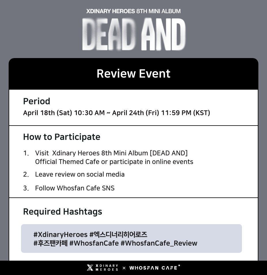 WhosfanCafe☕ Xdinary Heroes 8th Mini Album [DEAD AND] Official