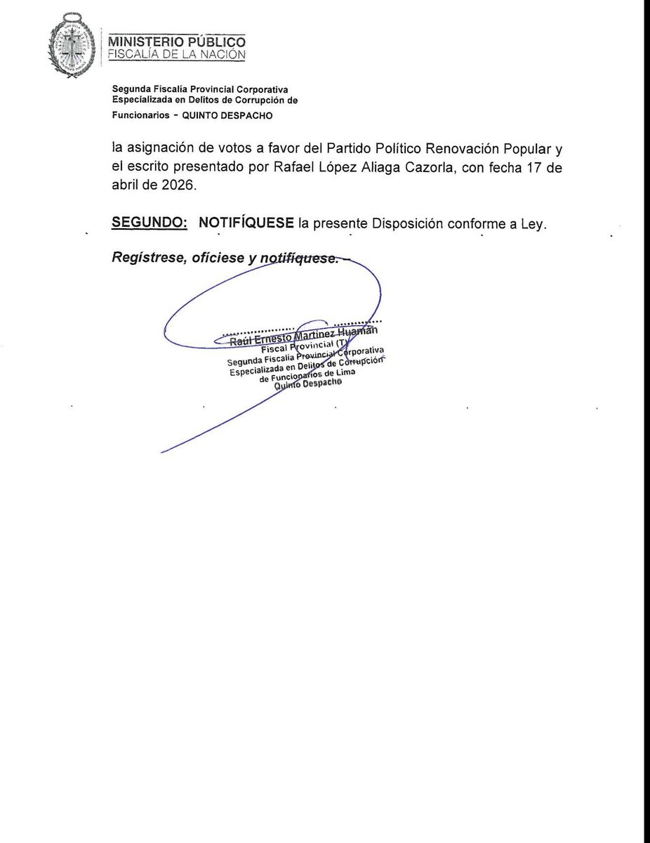 OTRO DENUNCIADO MÁS DE LA ONPE
🚨ÚLTIMO: Amplían denuncia contra gerente de informática por desviar votos de López Aliaga.

El abogado <a href="/wilbermedinab/">WILBER MEDINA B</a> amplió hoy su denuncia penal contra Carlos Montenegro Vega, gerente de informática de la ONPE, a quien señala como el ideólogo