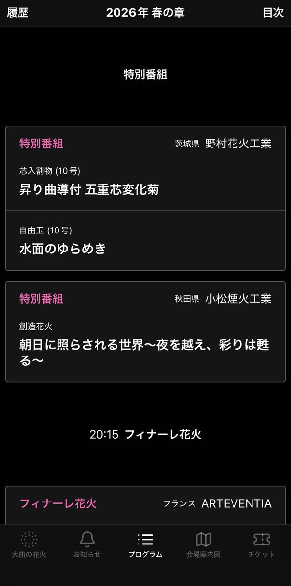 唐津さん、五重芯
その他五重芯は5社

競技終了後野村さんの10号、小松さんの創造花火