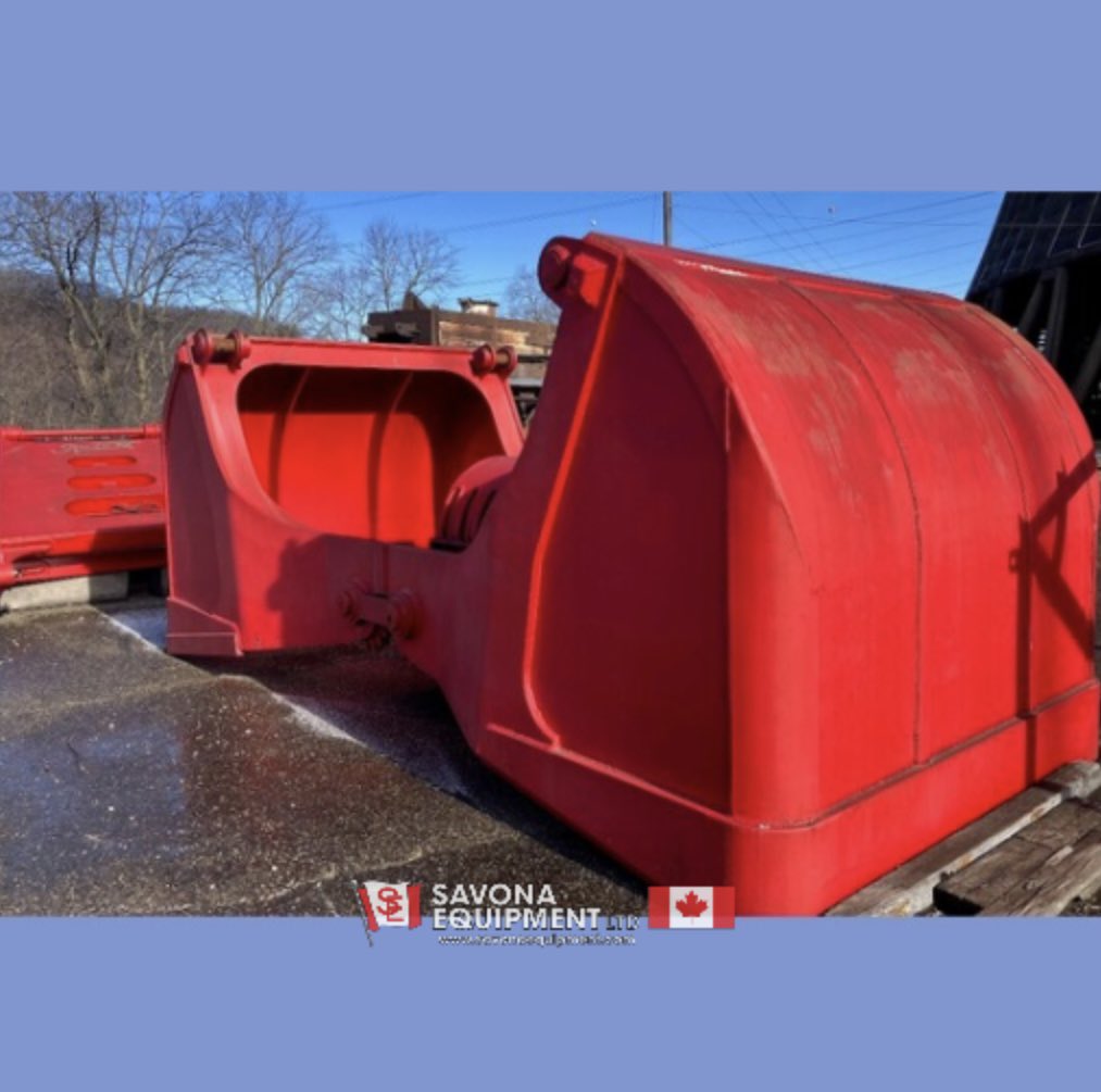 SavonaEquipment's tweet photo. Recently listed! Anvil 4RF-1850 18.5yd clamshell bucket. 4-rope cable. 1in dia cable, 36in dia sheave. Rebuilt condition—rebuilt by OEM. https://t.co/slVBcCpFmw #cranebucket #clamshellbucket #replacementbucket https://t.co/AolHEvgGuP