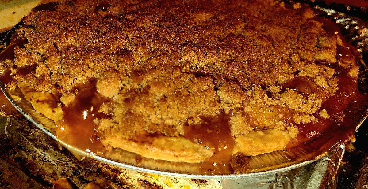 Dutch Apple Pie for service tomorrow. (used a pre-made bottom crust, to my eternal shame)