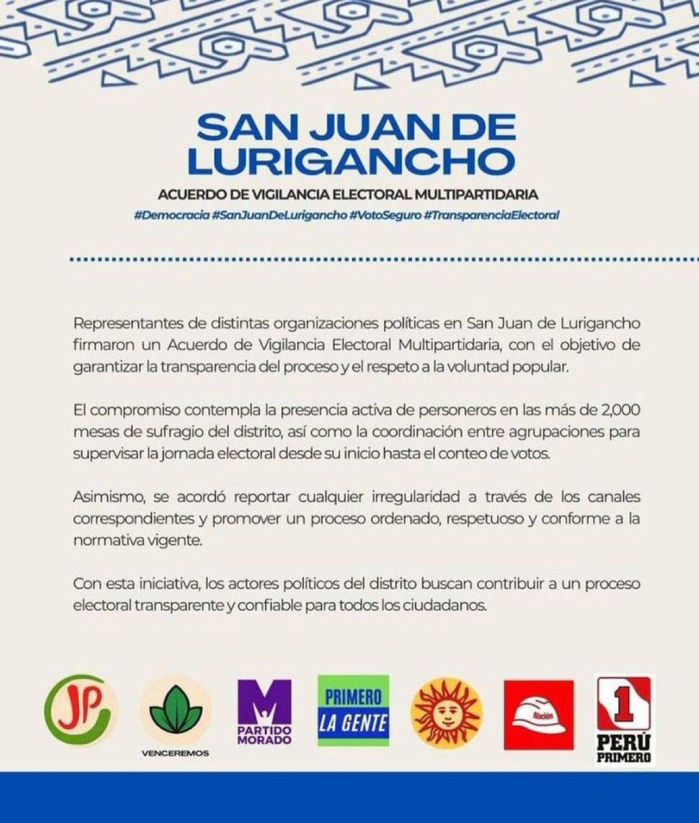 Como diría el dicho "las pirañas huelen la sangre", y en esta cada vez mas convulsionada situación electoral, un grupo de diversos partidos, conjuntamente con JPP, ahora se les da por unirse, de manera oportuna, en un "Acuerdo de Vigilancia Electoral". 
VEAN Y JUZGEN!