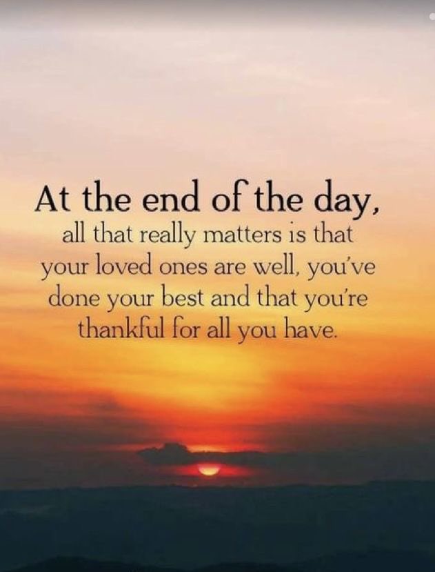 At the end of the day.