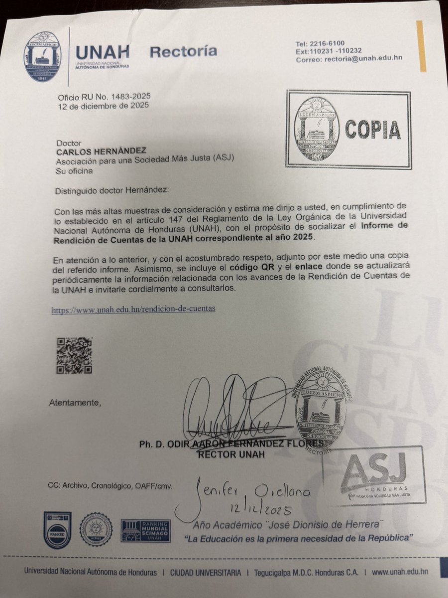 UNAH_Rectoria's tweet photo. Solo la educación será la que ayudará al desarrollo del país. Les pido que no vean a la @UNAHoficial como enemigo. Sabemos que cuando educamos rompemos paradigmas. https://t.co/aXRuJJhhX7