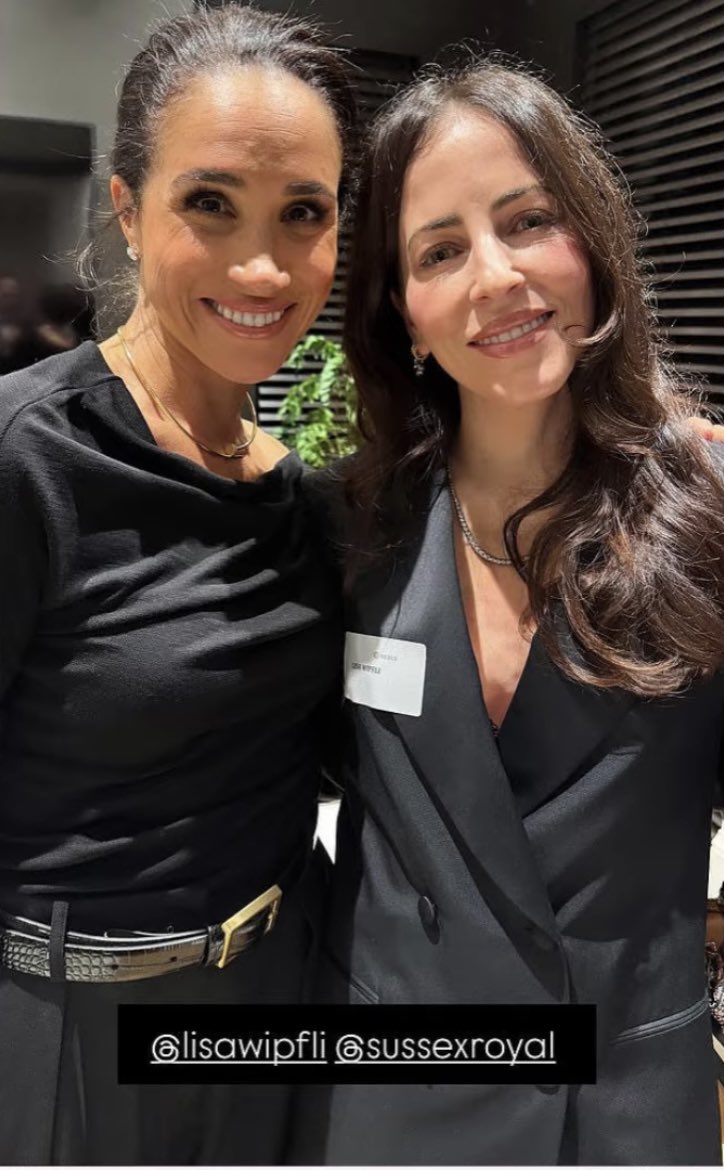 unreMARKLEble's tweet image. Angles are really vital sometimes. The other woman looks lovely-#MeghanMarkle looks messy and disheveled. The belt is super loose so defeating the purpose of a belt-this shirt *was off the shoulder at one point, apparently it gave up. The top and pants are 2 different shades of