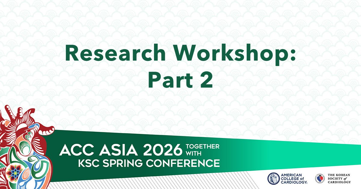JACCJournals's tweet photo. At #ACCAsia Research Workshop (Part 2, Room 202) π
Got your research ready? Hereβs how to take it from draft β‘οΈ submission π https://t.co/HJjxBJ524W @DrBonnieKy @hmkyale https://t.co/seoqQpivP1