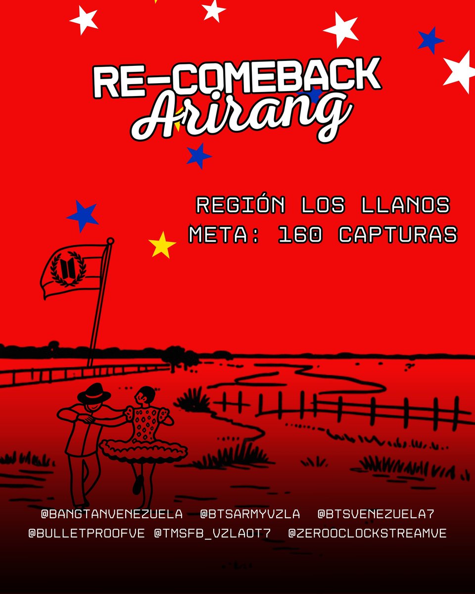 RECOMEBACK ARIRANG 💢

La dinámica es simple, un recorrido por Venezuela con tu stream 🇻🇪

​¡El viaje no se detiene! Nuevo objetivo desbloqueado: REGIÓN LOS LLANOS. ¡A darle con todo al stream! 🎧💜

#ARMYVenezuela  #RECOMEBACK_ARIRANG #BTS_ARIRANG #방탄소년단