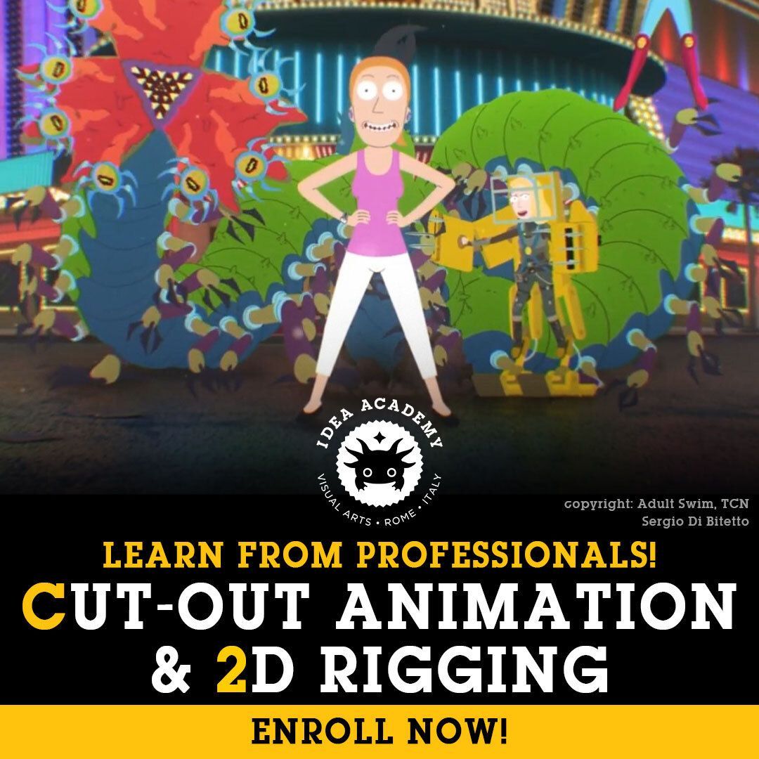 CDReferences's tweet image. IDEA Academy’s Cut-Out Animation and 2D Rigging course is for aspiring animators with a foundation in drawing and animation principles. Specialize in techniques used in animated series and games. tinyurl.com/ideacutout

#ideaacademyrome #toonboomharmony #2danimation #artschool