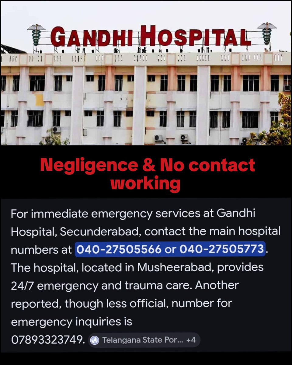 OurYouthOrg's tweet photo. A "Serious Note" to the Telangana Govt: 🧵
Gandhi Hospital is currently in total communication blackout. Official numbers are non-functional, and night-time emergency admissions are being denied. Immediate action needed @DamodarCilarapu @TelanganaCMO @DME_Telangana @RahulGandhi https://t.co/kJxuwoDEI1