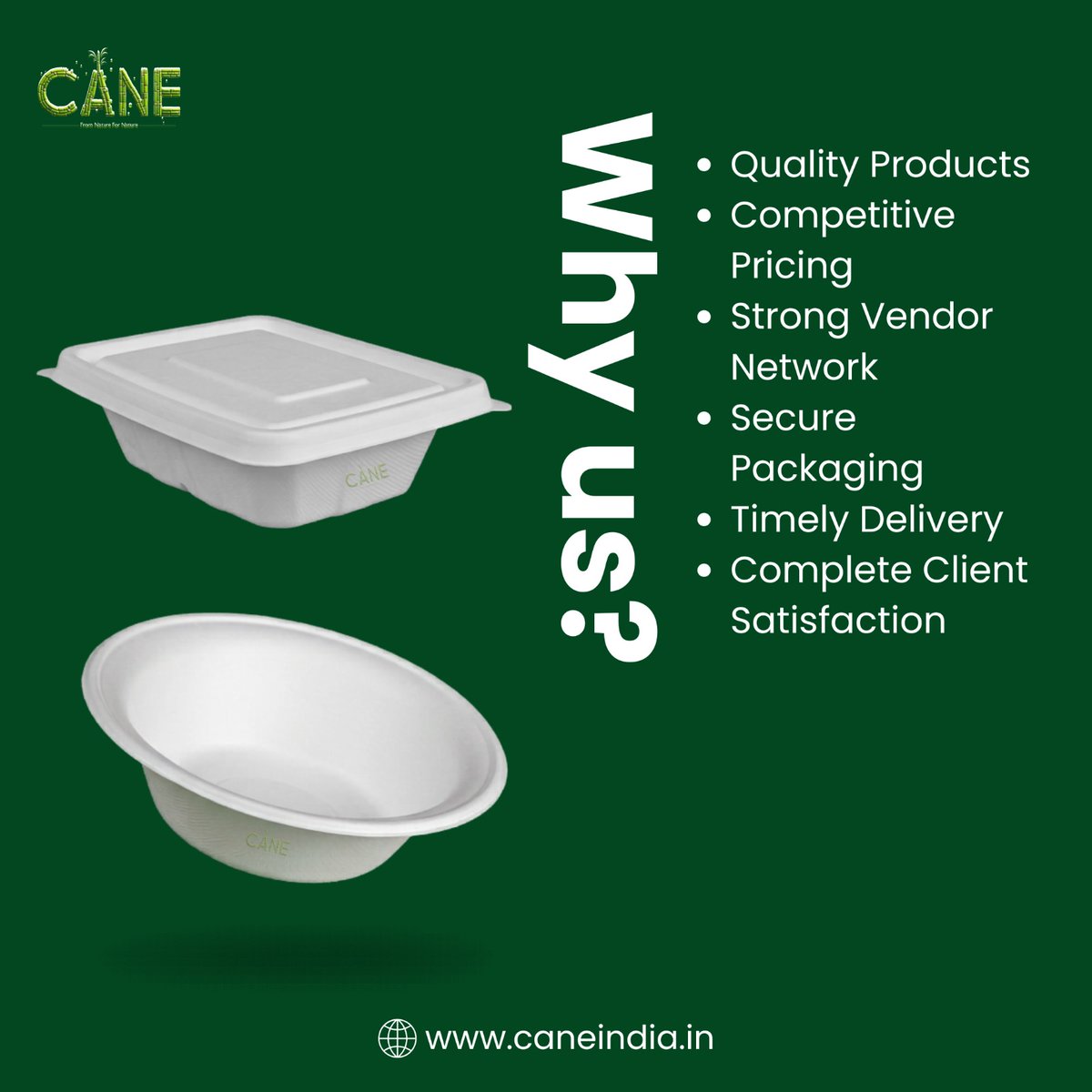 CaneIndia111's tweet image. Smart businesses choose sustainability 🌿

Upgrade to eco-friendly bagasse packaging that delivers quality, durability, and reliability—every single time.

🌐 caneindia.in

#cane  #BagasseContainer #EcoFriendlyPackaging #Biodegradable #SustainablePackaging #PlasticFree