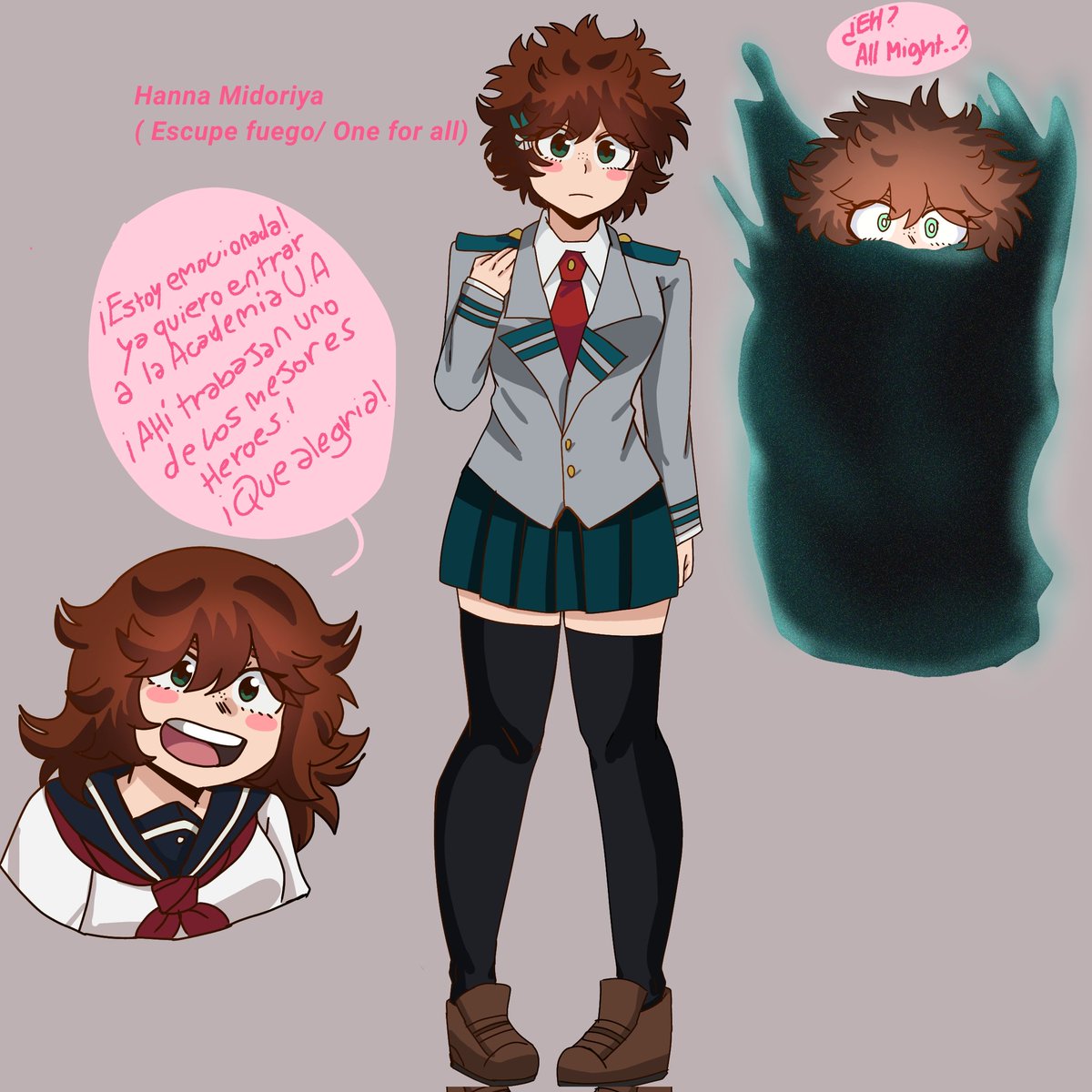 alexa_dango's tweet image. Los hijos de Izuk &amp;amp; Ochako 💚🩷✨
#izuocha #ship #au #bnha