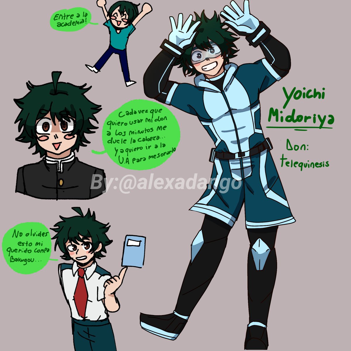 alexa_dango's tweet image. Los hijos de Izuk &amp;amp; Ochako 💚🩷✨
#izuocha #ship #au #bnha