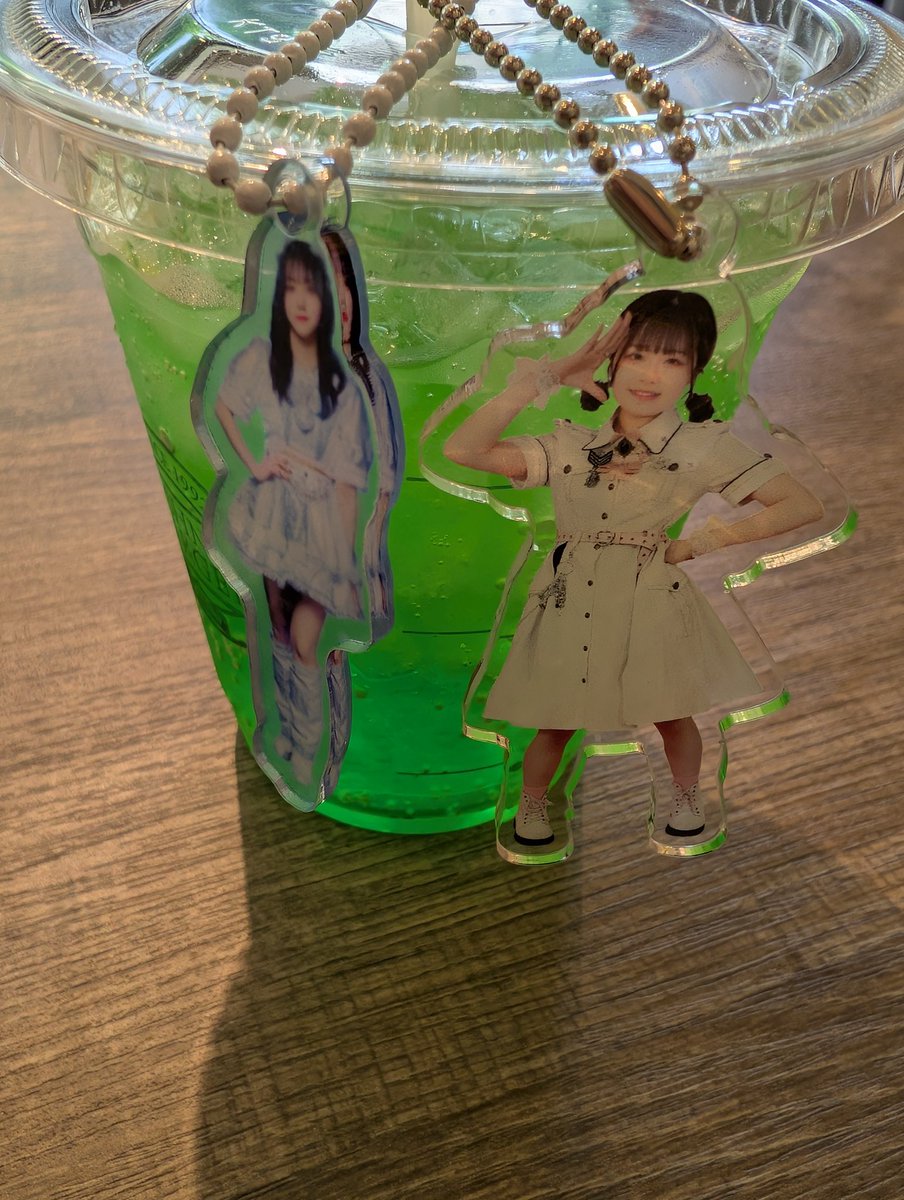 ところで
なじゅちゃん と りのちゃん のアクキー

サイズは りのちゃん のがミニサイズでした！（実際とは逆の身長差👈コラ）