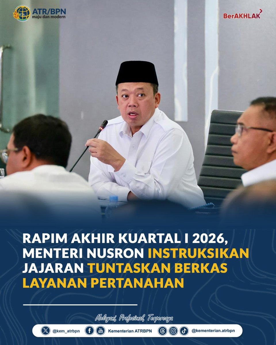 bpnnunukan's tweet image. #Repost @kem_atrbpn 

Kementerian Agraria dan Tata Ruang/Badan Pertanahan Nasional (ATR/BPN) terus melanjutkan proses penyelesaian berkas layanan pertanahan berdasarkan kurun waktu tertentu. Progres ini telah digenjot sejak kuartal IV tahun 2025.