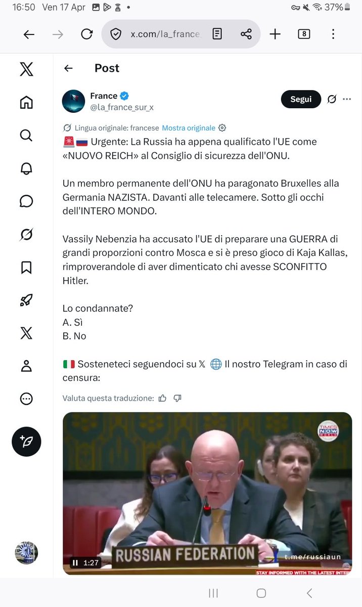 pelton2020's tweet photo. @haStatoNESSUNO @Avvenire_Nei @BelpietroTweet @franborgonovo @madforfree @ladyonorato @boni_castellane @rusembitaly @valy_s @LaVeritaWeb @cris_cersei @SecKennedy @PM_ViktorOrban @TuckerCarlson @matteosalvinimi @RoVannacci @ale_dibattista @ClaudioBorghi @OrtigiaP https://t.co/D1JtTNwqMB 
<---🧵#MeloniStory💣💣#volenterosiSStàn 
https://t.co/4tNV59PCM0 

...forse è previsto un disimpegno da parte degli🇺🇸🇺🇸
nella #NATOstory,percepita la POSSIBILITÀ DI UN
🚀ATTACCO🇷🇺🇷🇺 sulle fabbriche🇮🇹di #DRONIstory,
fornitura "#INCOSTITUZIONALE" all'🇺🇦🇺🇦!! https://t.co/lUrWrUErYz