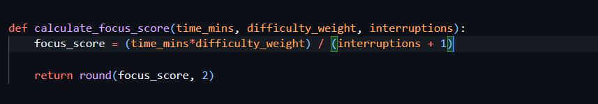 GreatTheCoder's tweet photo. 🧠Crafted a math function to calculate Focus Intelligence.
The Breakdown:
📈 Direct: Time + Intensity = Higher Yield.
📉 Inverse: Interruptions = Value Decay.

THE CHALLENGE: I’ve got 2 HOURS to wire this logic into the frontend. Updates at 10:00 AM. 😤🚀 https://t.co/1joz4LHP1R