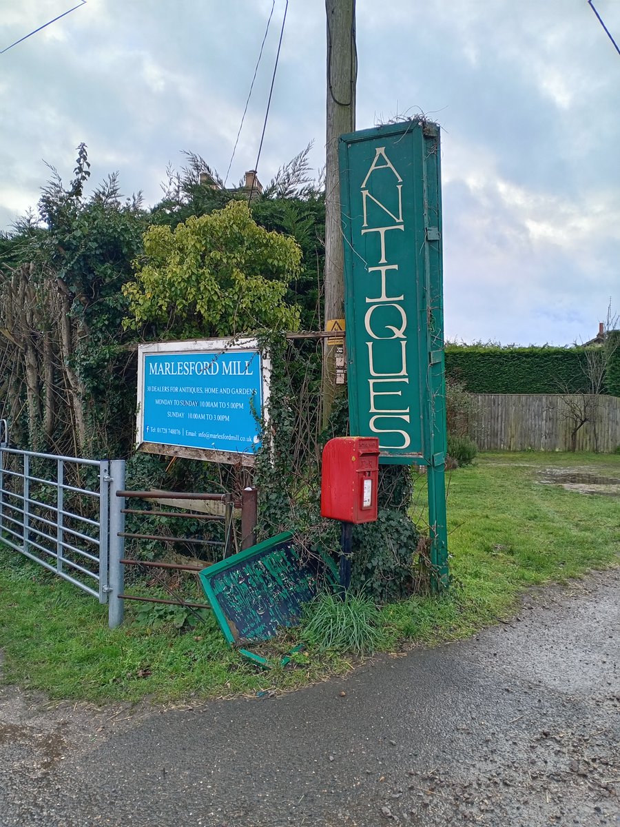 RobPike18's tweet image. About to start a 'bargain hunt' at Marlesford Mill  antiques centre in #Suffolk.
#postboxsaturday