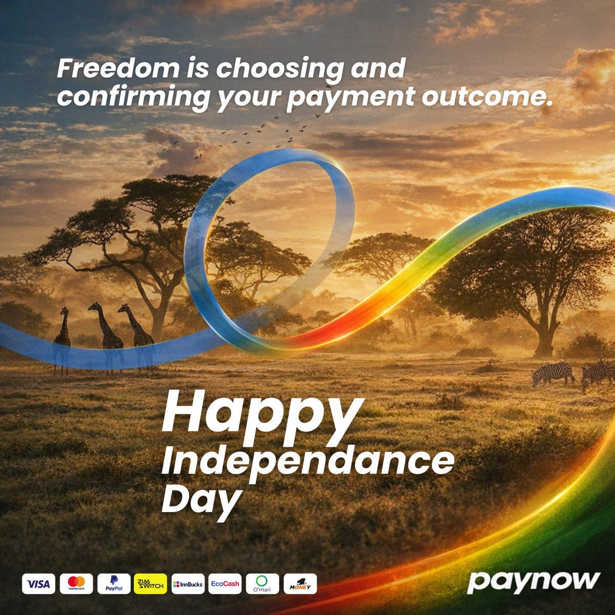 paynowtopup's tweet image. Today, we celebrate freedom —
and the power to confirm your payment outcome. 🇿🇼
Happy Independence Day.
#Paynow #Outcomes