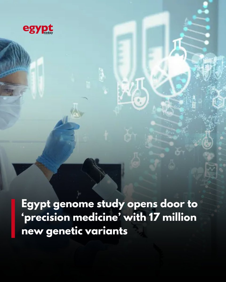 EgyptTodayMag's tweet image. Egypt has published its first peer-reviewed research paper detailing the results of the Egypt Genome Project 1K (EGP1K), a landmark study that sequenced the full genomes of 1,024 unrelated citizens.

#Egypt #Science | #الجينوم #مصر #الجينوم_المصري