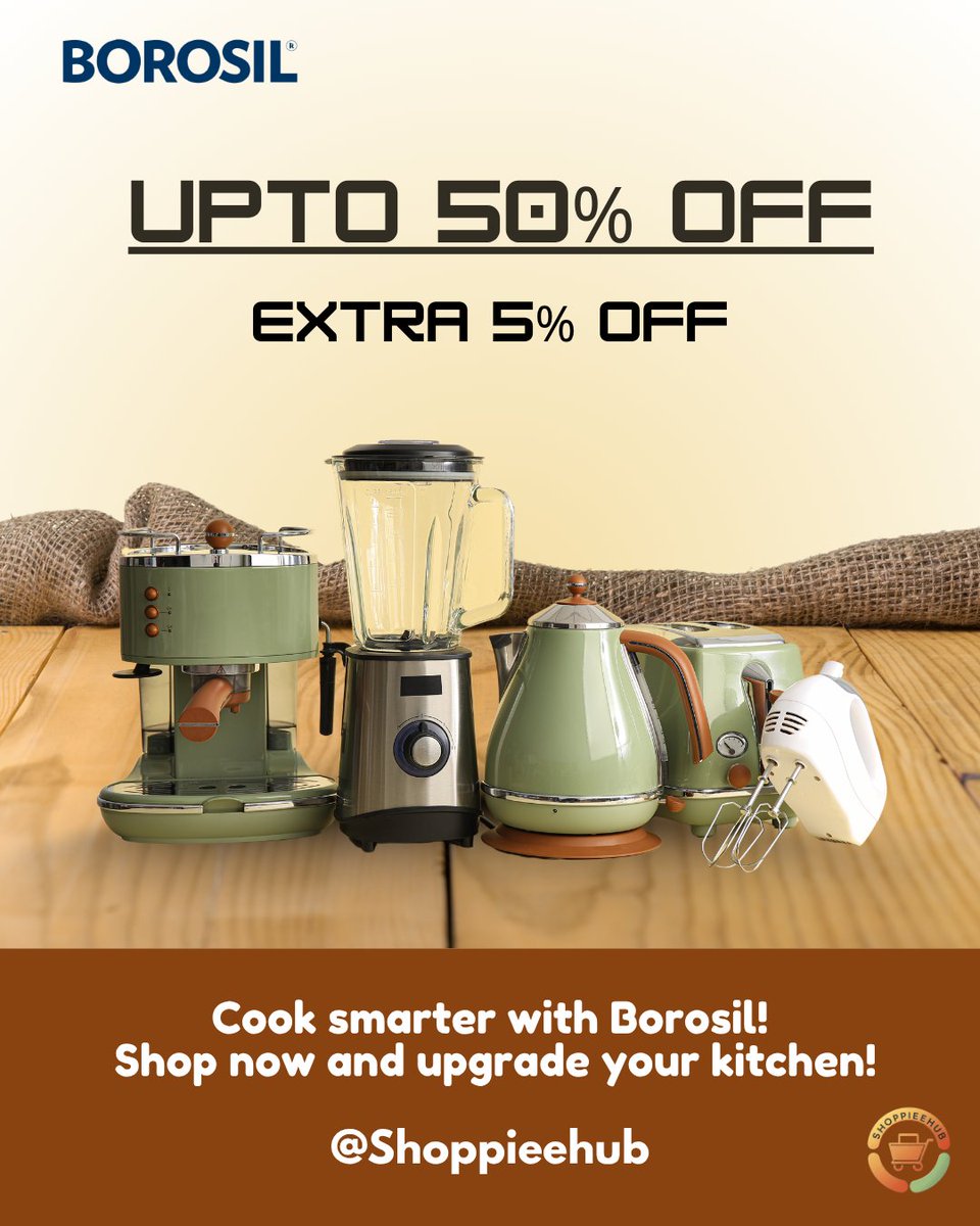 Shoppieehub's tweet image. shoppieehub.com/category/home-…
🍳 Borosil Sale!
Up to 50% OFF + extra 5% 🔥
Upgrade your kitchen
#Borosil #KitchenDeals #SaleElSolTV