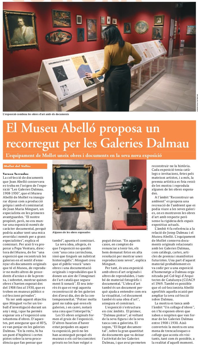 XaviGarciaVal's tweet photo. “Les Galeries Dalmau. 1908-1930”: una nova exposició del Museu Abelló que uneix obres i documents via @el9nou https://t.co/qz5Ea0XL6O