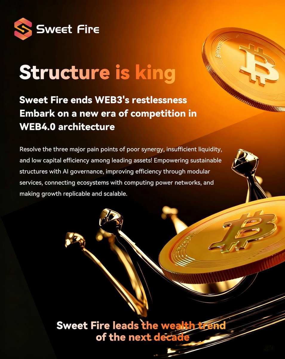 ai_datapulse's tweet image. 🔥 #Sweet Fire #WEB4.0 New Era 🔥

▫️ Structure is King, ending Web3's chaos
▫️ Ushering in a new era of Web4.0 structural competition
▫️ Target: Build 100 flagship projects
▫️ Creating the Web4.0 "Unicorn Factory"
▫️ Win-win: Security &amp;amp; Returns