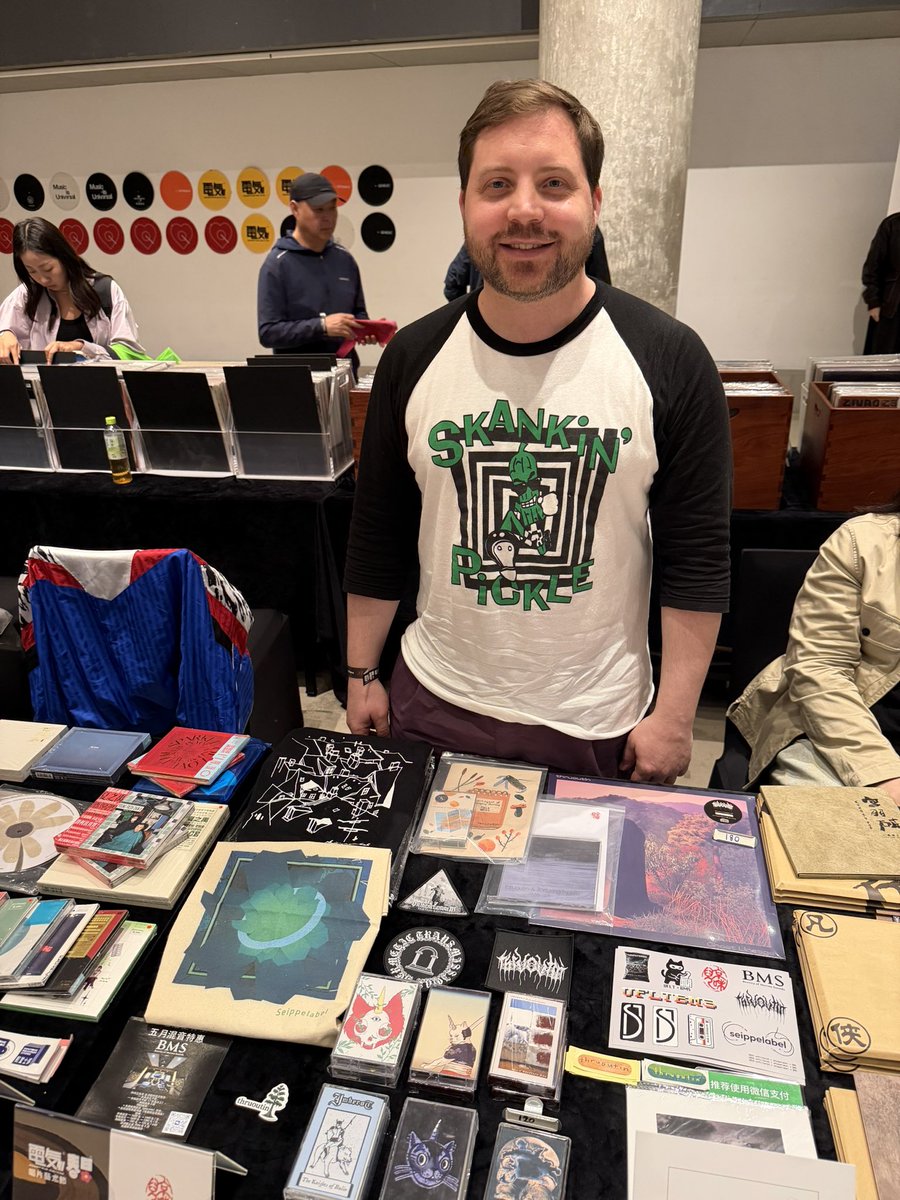 thruoutin's tweet photo. Slanging some merch for Record Store today and tomorrow at CHAO in Beijing. Come say hi! #recordstoreday #beijing https://t.co/T8sfGX1Wwj