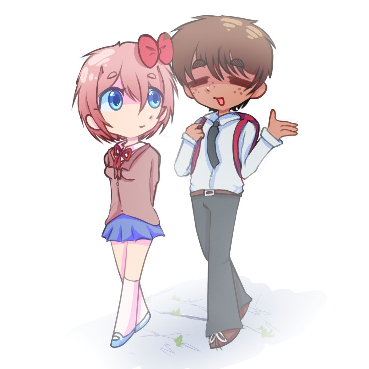 delphinusorbs's tweet image. hi twitter. Sayori from DDLC and Robin from DoL. bye twitter
#DoL #DDLC #art
