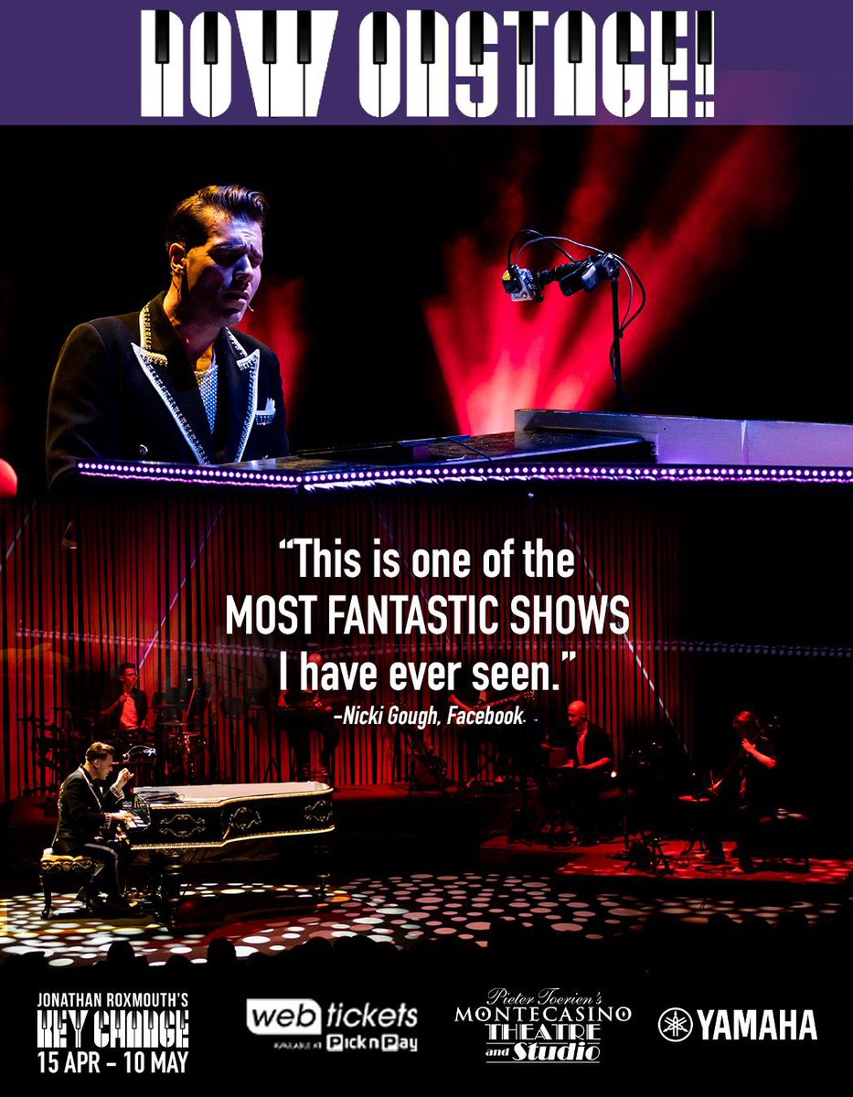 Hey Jo’Burg… wondering what to do on a rainy ☔️ Saturday? 
Come down to the theatre for Jonathan Roxmouth KEY CHANGE! 
We have two shows today just for you: 3pm &amp; 7:30pm
Last few tickets <a href="/webticketsSA/">webtickets.co.za</a> 
See YOU at the theatre! 
<a href="/MONTECASINOZA/">MONTECASINO</a> 
#MustSee
#whattodoonarainyday