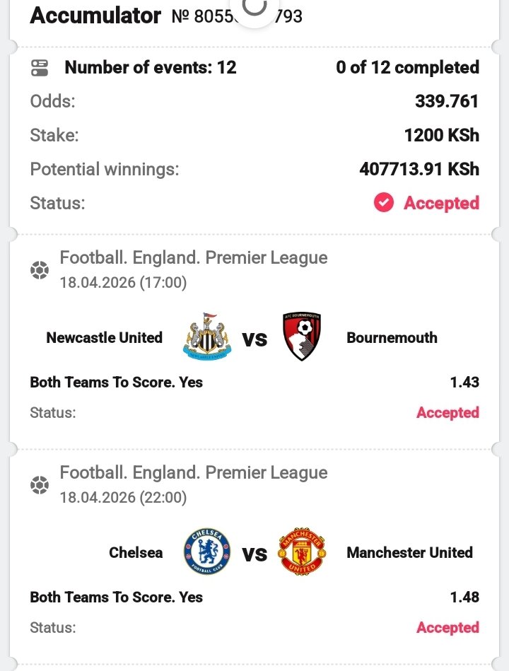 Simba_tips's tweet image. 💥BOTH TEAMS TO SCORE 💥
📍 Pin this market 
♻️Goals will rain 
🎯339 Odds 
Register DB-BET Today and grab weekend offers💰💰
  Register here‼️‼️
REG📲📲 db-bet.co/DBO_
#Promocode 👉DBO 
#Boookingcode👉K9RX2
DownloadApp📲📲 db-bet.co/DBO_App_
 #SUCCESS💰💰💰
