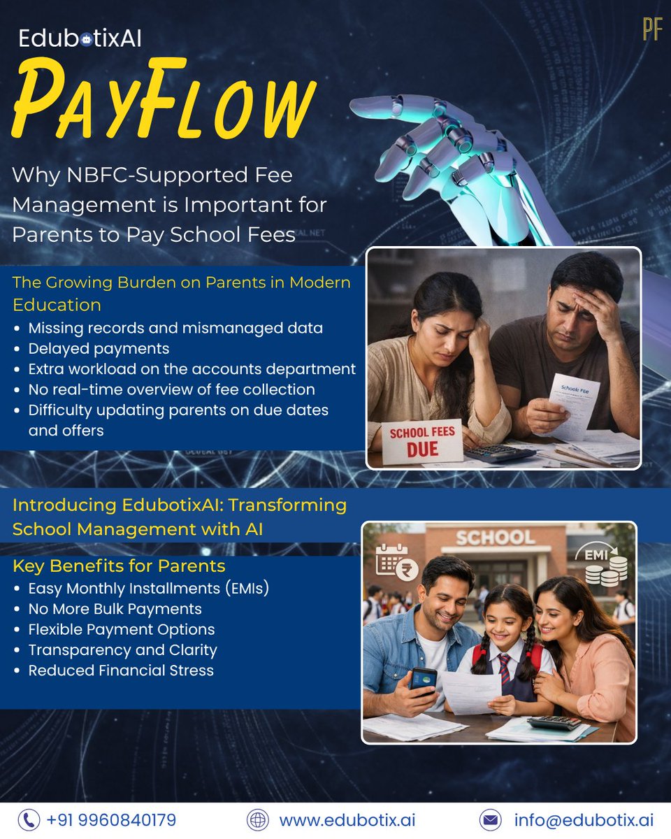 EdubotixAi's tweet image. AI is transforming education 🎓
With EdubotixAI:
📊 Real-time insights (Dashlytics)
📝 Smart assessments (AssessPro)
⏱ Automated timetables (TimeFlow)
💳 Easy fee management (PayFlow)
Smarter schools start here 🚀
🌐 edubotix.ai
#EdTech #AIinEducation #SmartSchools