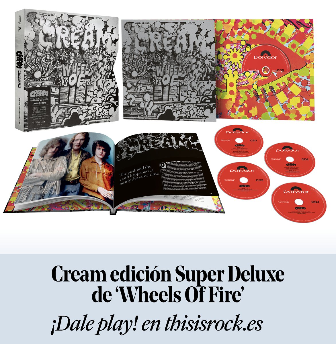 thisisrockmag's tweet image. Edición expandida de 'Wheels Of Fire' de Cream, con 15 grabaciones raras y material inédito ⚡Sigue leyendo en 👉 thisisrock.es/cream/
¡Gracias por compartir!
.
#Cream #EricClapton #JackBruce #GingerBaker #BluesRock