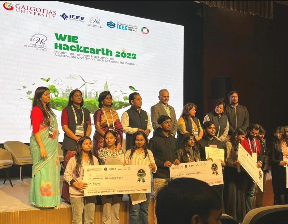 SCSE_GU's tweet image. Throwback to IEEE WIE-HackEarth 2025 at Galgotias University—a 24hr hackathon driving innovation, inclusivity &amp;amp; women empowerment through impactful tech solutions! 🚀

#Throwback #WomenInTech #Hackathon #Innovation