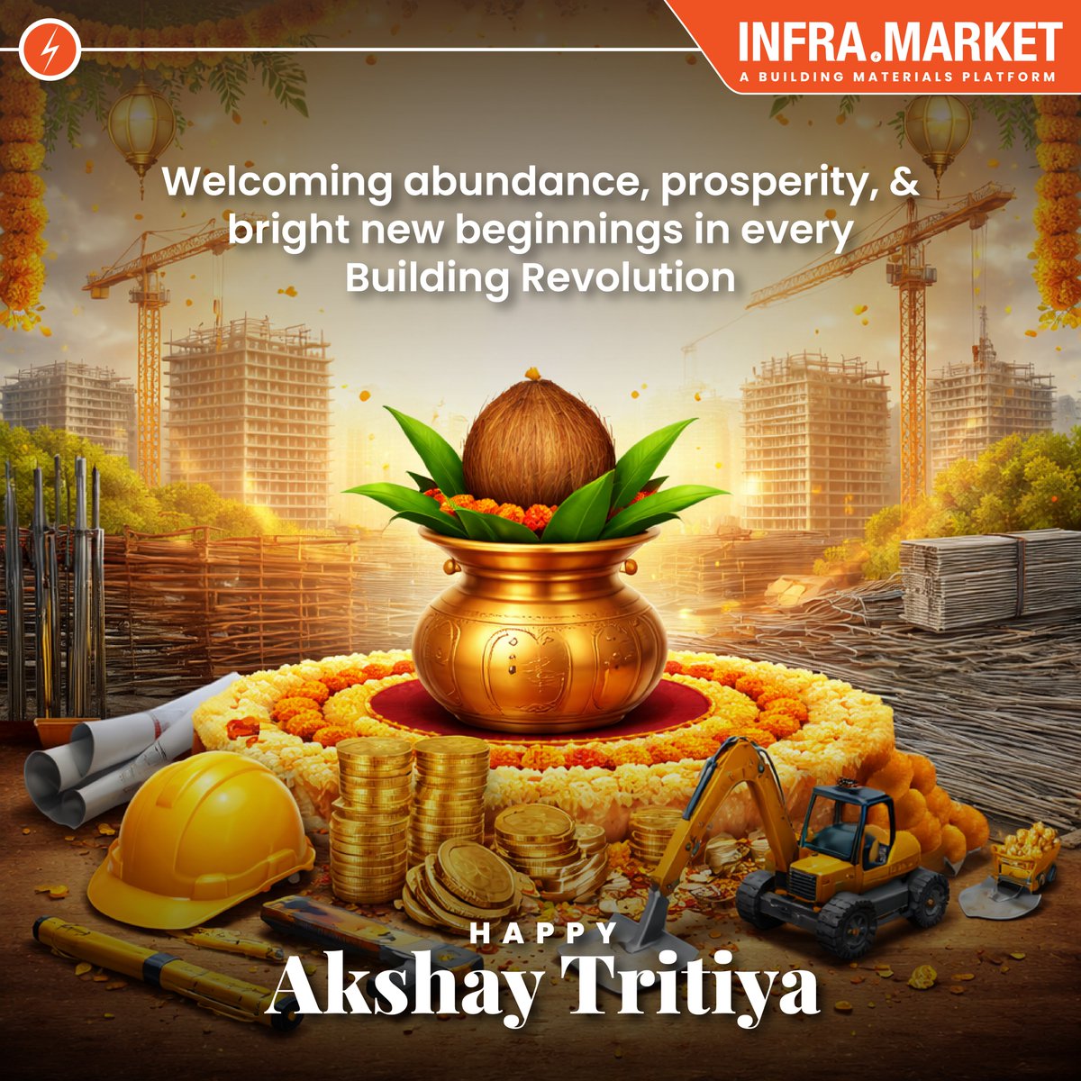 InfraMarket_'s tweet photo. Wishing you and your family new beginnings built on strong foundations. Happy Akshay Tritiya!
#InfraMarketWishes #HappyAkshayTritiya
#InfraMarket #BuildingRevolutions #construction #infrastructure #technology #constructionmaterials #buildingmaterials https://t.co/kbYIscq124