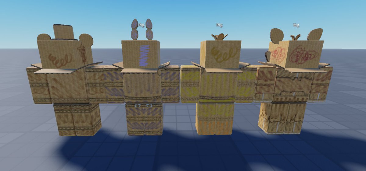 Taco3D's tweet image. Hello everyone!! The Cardboard faze bear was really well liked by alot of people so the entire gang is available now!!

roblox.com/share?code=84d…

roblox.com/share?code=4b0…

roblox.com/share?code=6d3…

Find the rest of the outfits in Shop 

roblox.com/communities/62…

#Roblox #UGC